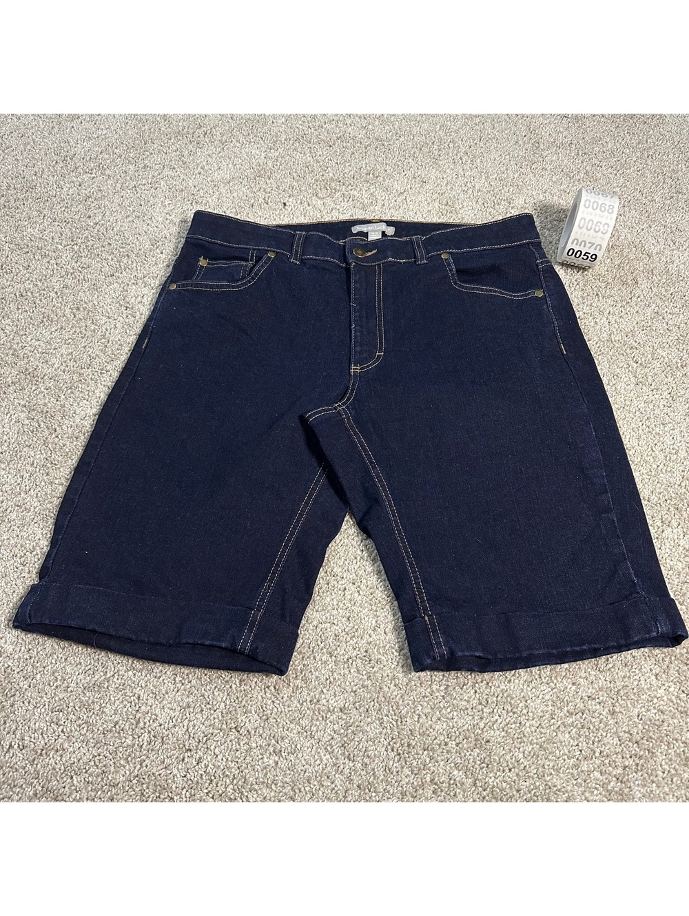 Woman Within dark wash denim shorts